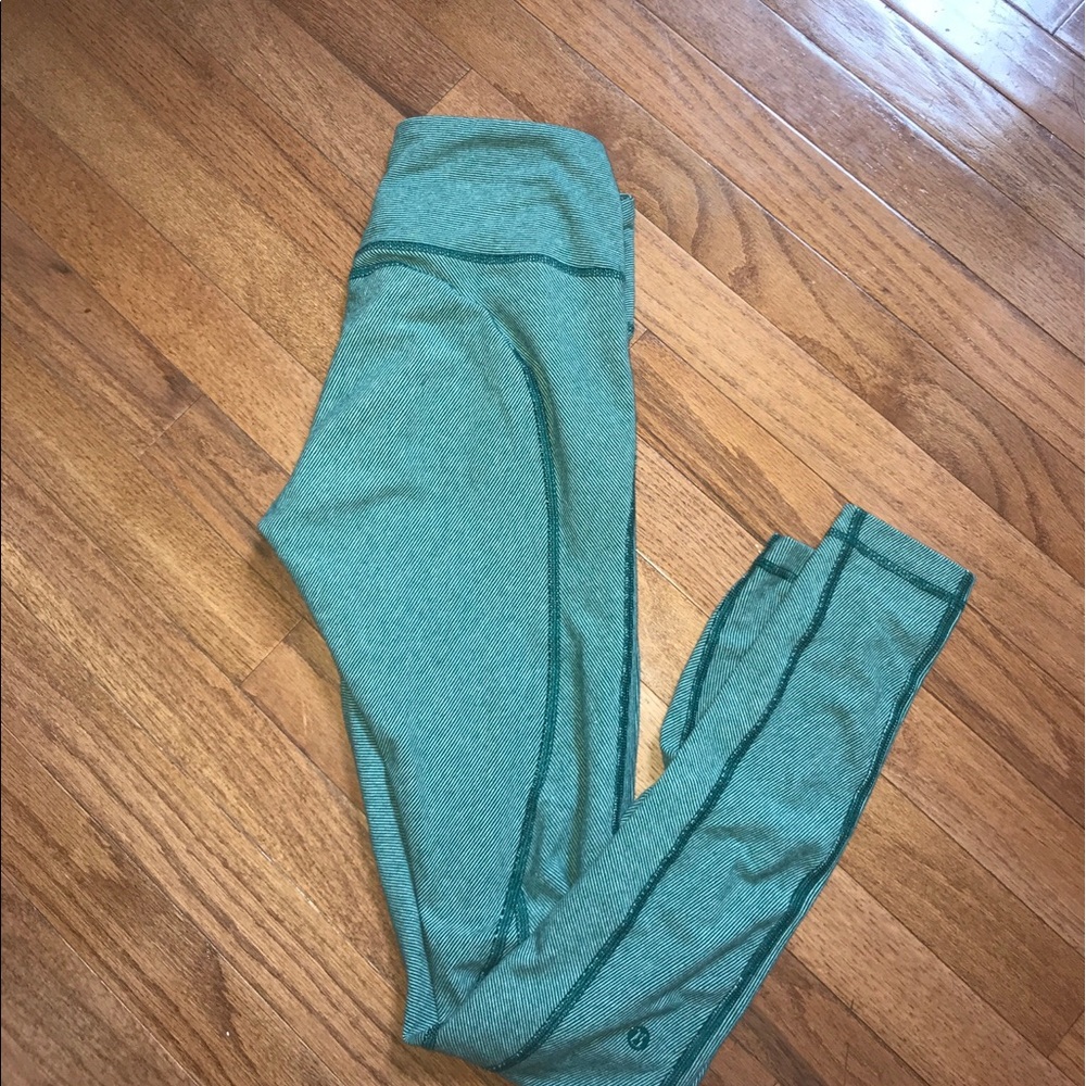Lululemon wunder under green striped leggings